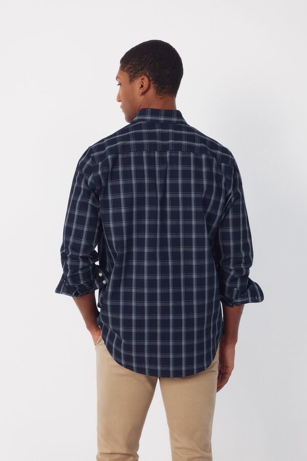 Cortefiel Camisa cuadros denim Azul