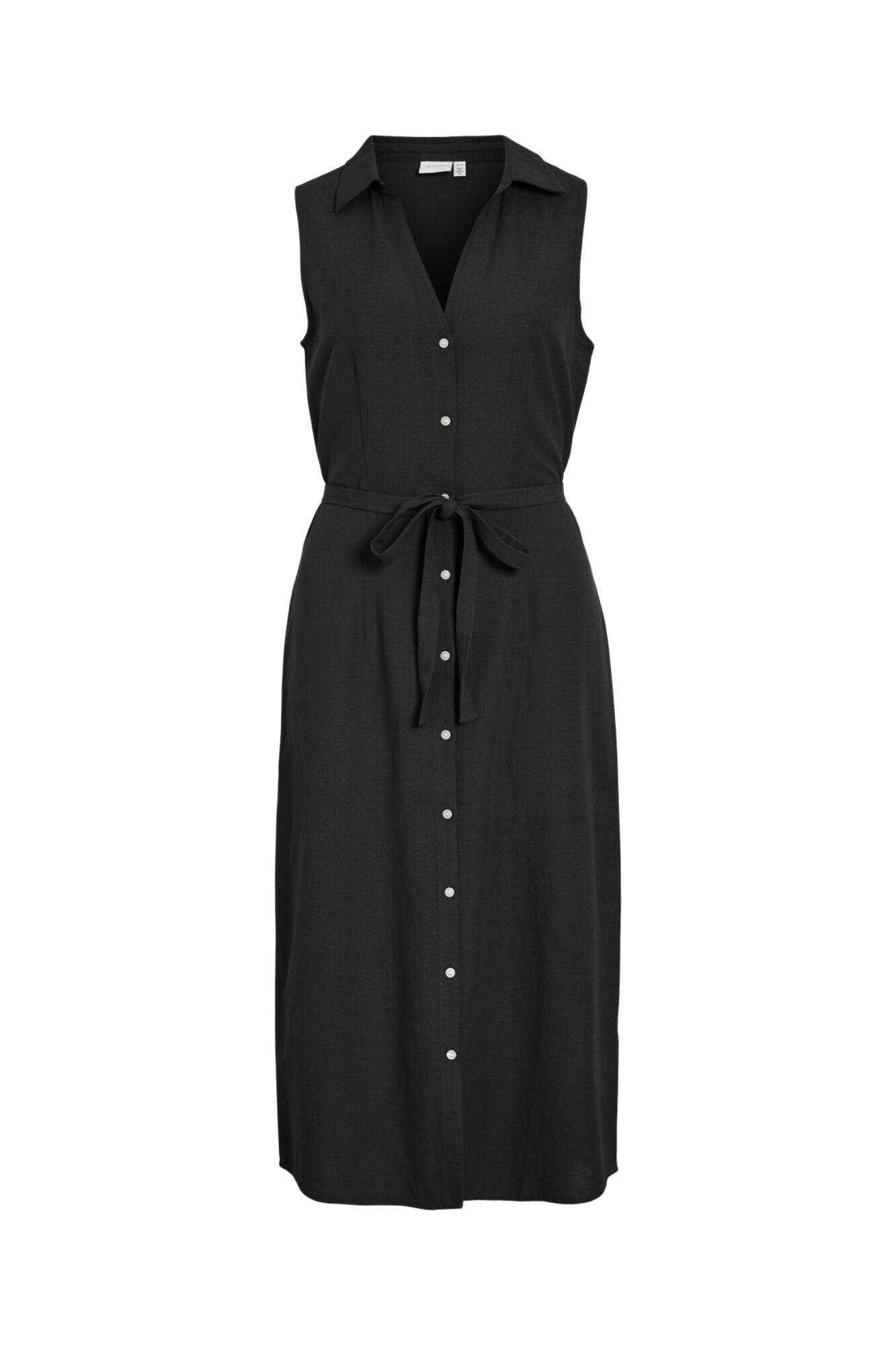 Vila Vestido midi camiseiro de linho