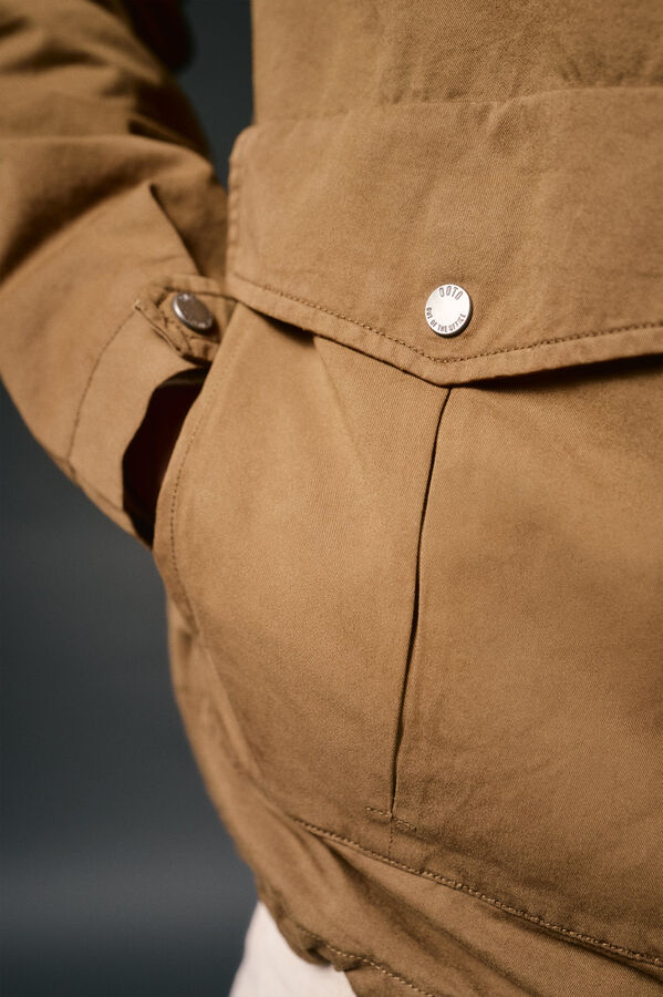 OOTO Parka curta de algod&atilde;o Castanho