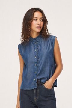 Vila Blusa sem mangas em tencel