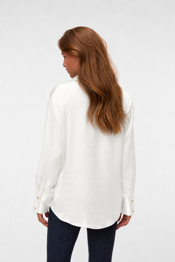 Vero Moda Camisa acetinada de manga comprida Branco