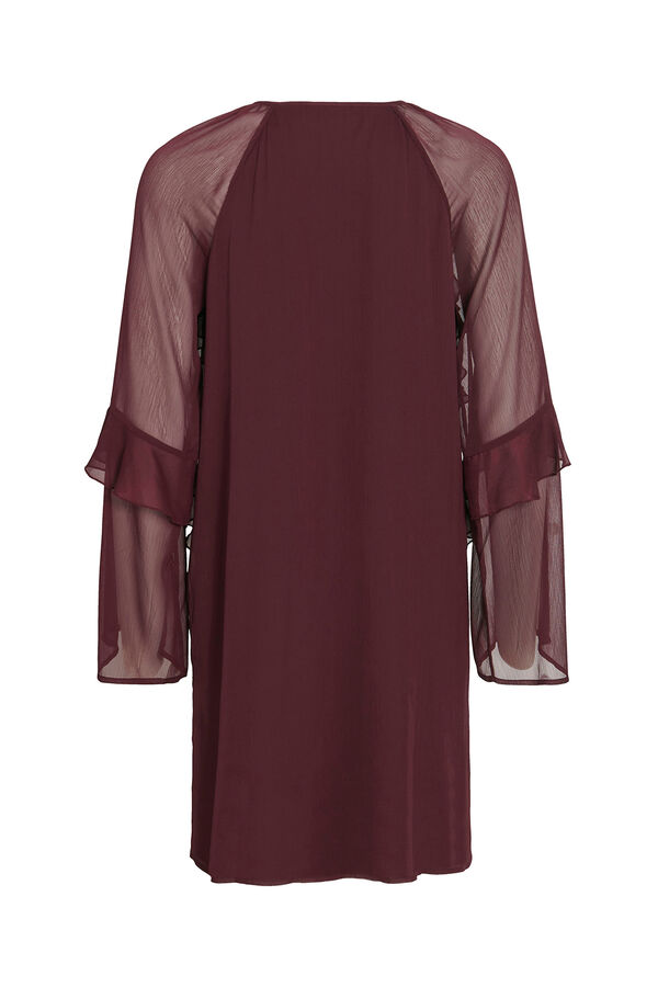 Vila Vestido curto de chiffon com babados Roxo