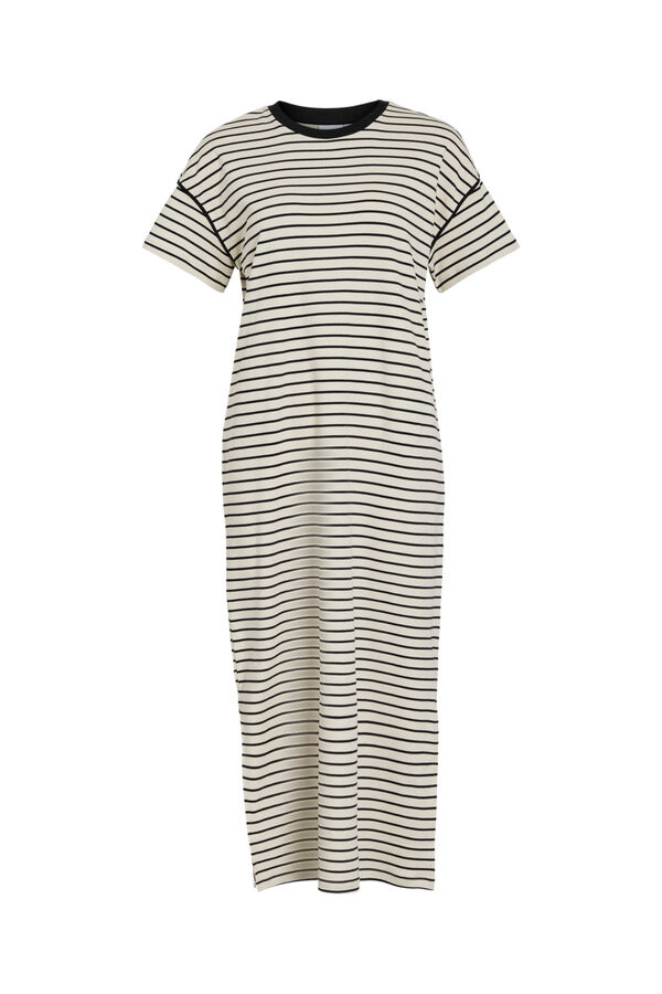 Vila Vestido midi con algod&oacute;n org&aacute;nico Estampado azul