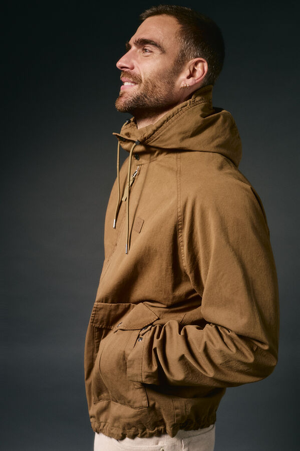 OOTO Parka curta de algod&atilde;o Castanho