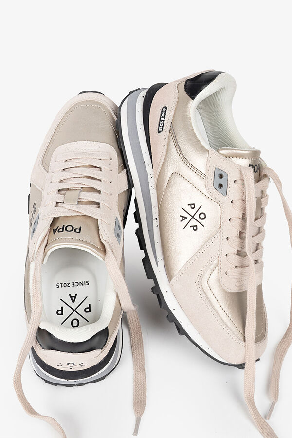 Popa Blake Laminated Women's Sport Shoe Gold