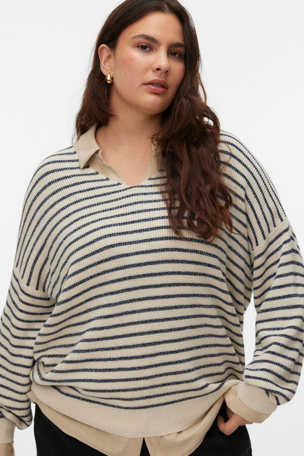 Vero Moda Curve Jersey l&uacute;rex talla grande Beige