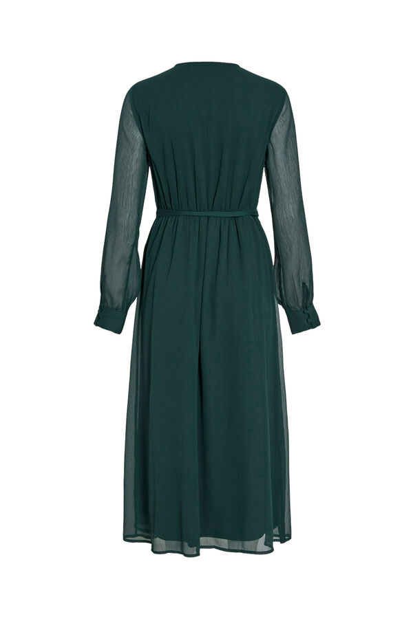 Vila Vestido midi de gasa Green