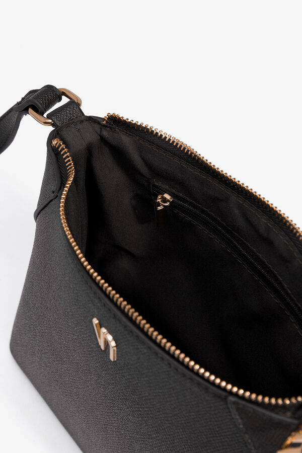 Vilanova Mala transversal com efeito de couro Preto