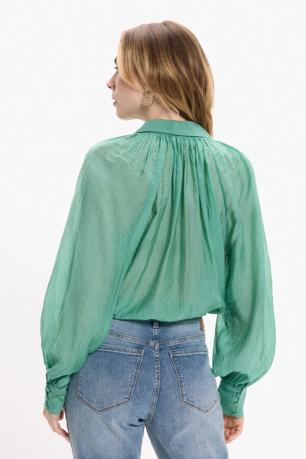 Vila Blusa manga larga abullonada Green