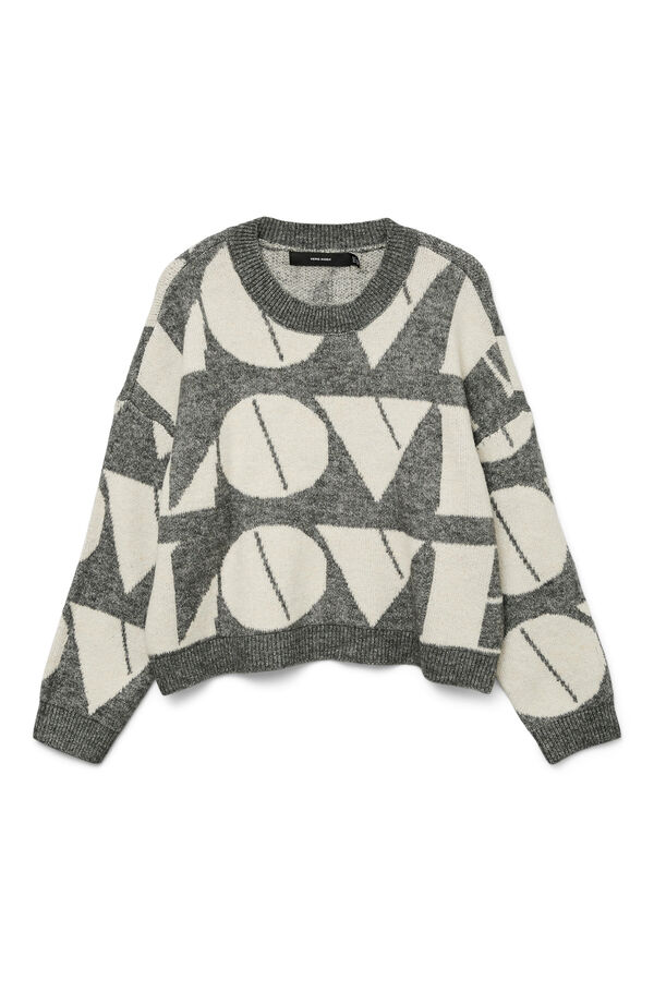 Vero Moda Jersey de punto cuello redondo gris