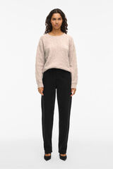 Vila Jersey de ochos con cuello redondo Marfil