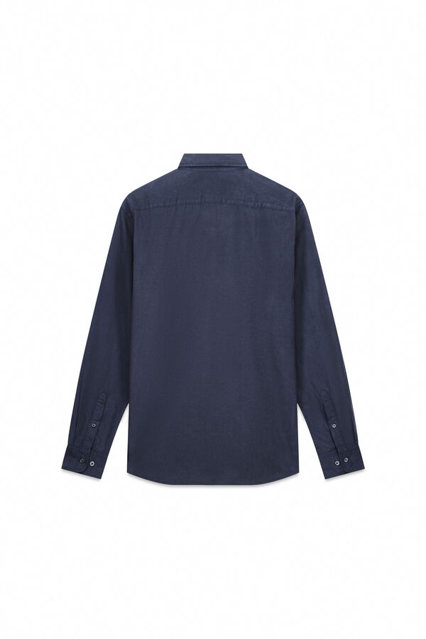 OOTO Camisa twill liso tencel algod&oacute;n Blue