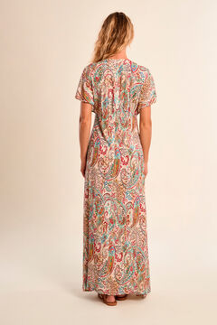 Molly Bracken Vestido largo de manga corta con estampado