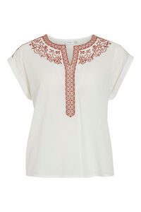 Vila Blusa de mujer con bordados de algod&oacute;n org&aacute;nico