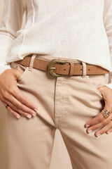 Slowlove Cintur&oacute;n de piel Brown