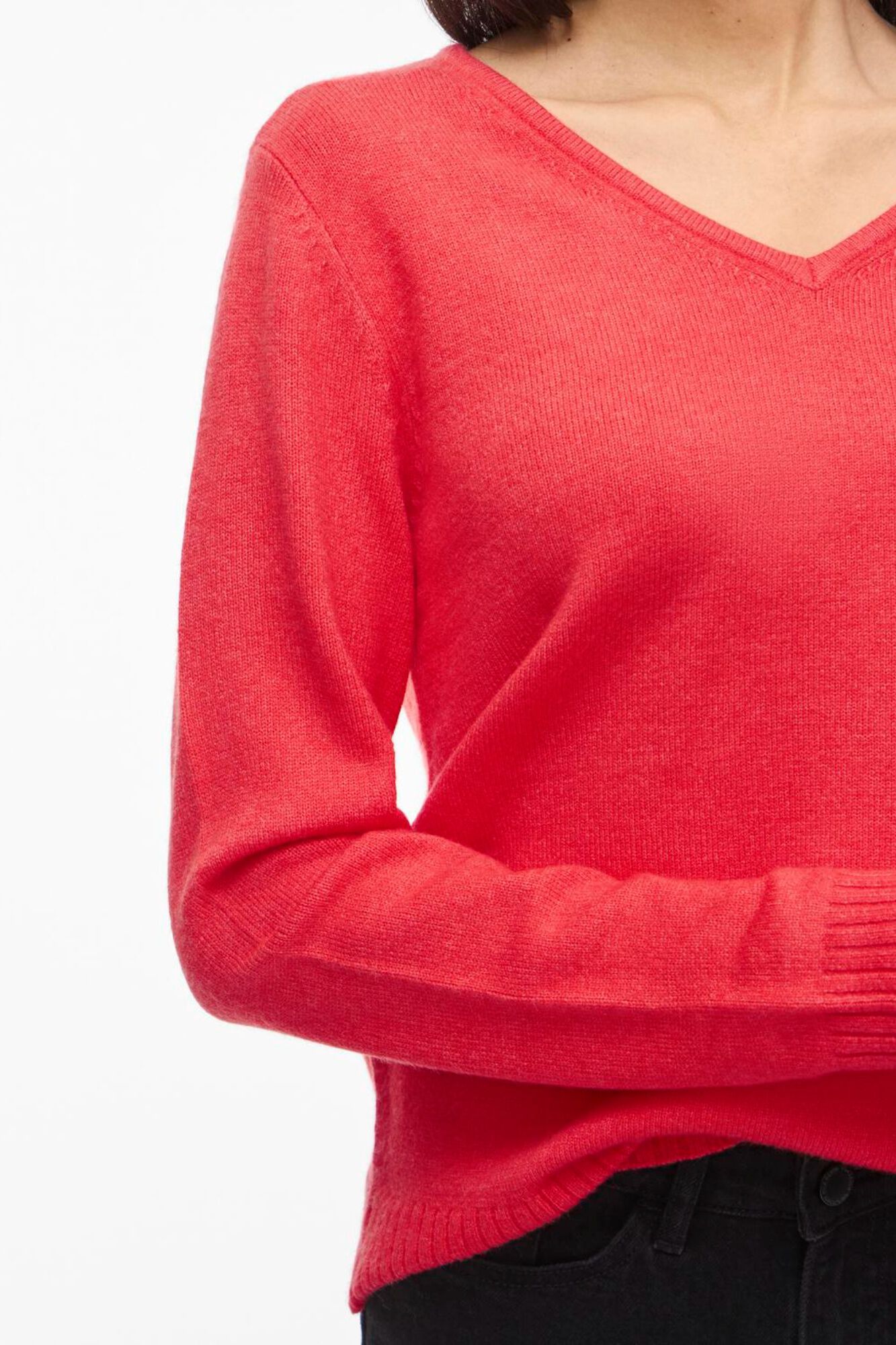 Vila Camisola de malha gola em V de viscose