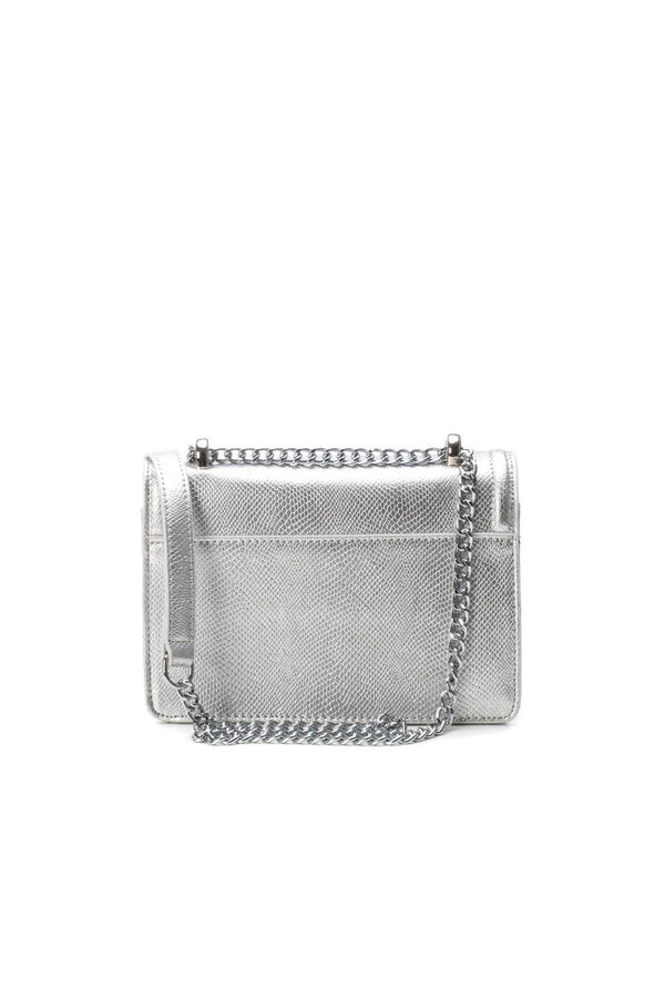 XTI Bolso peque&ntilde;o metalizado cadena Gris