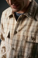 OOTO Checked overshirt Beige