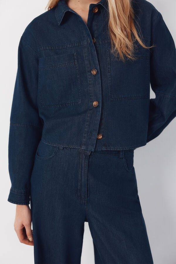 Cortefiel Soft denim shirt Blue