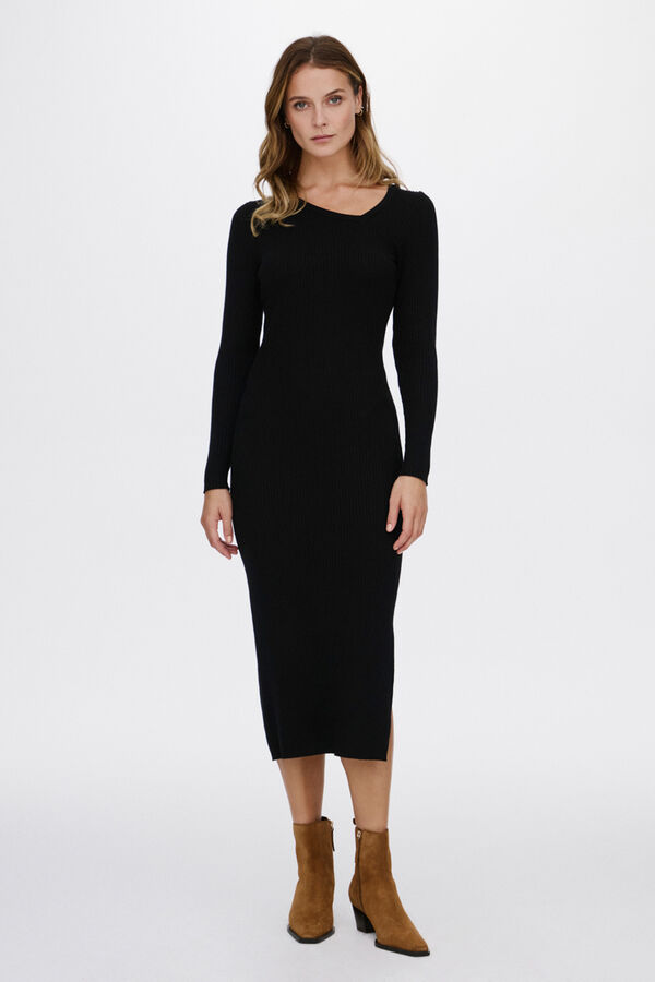 Vila Jersey-knit midi dress Black