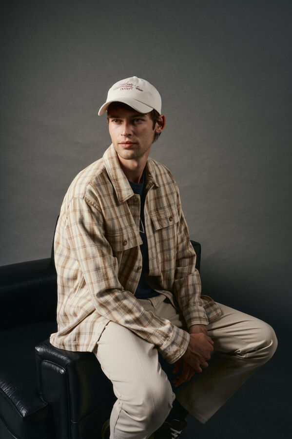 OOTO Checked overshirt Beige