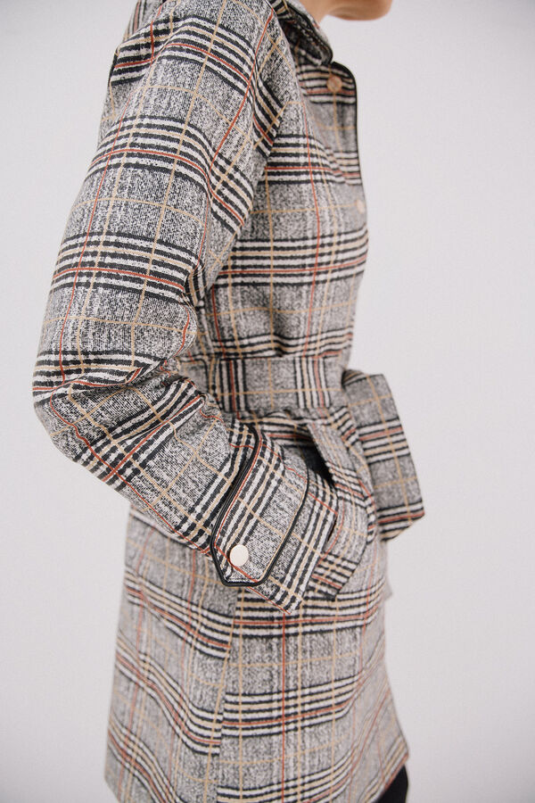 Cortefiel Gabardina satinada capucha desmontable Multicolor