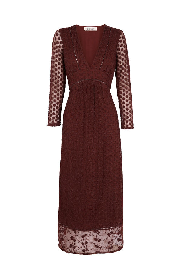 Slowlove Vestido largo de tul Marr&oacute;n