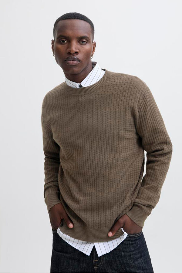 Jack & Jones Jersey básico de punto liso Marrón