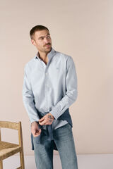 OOTO Camisa oxford liso manga larga Azul