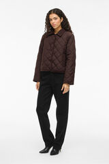 Vila Sobretudo acolchoado acolchoado com gola de veludo cotel&ecirc; Castanho