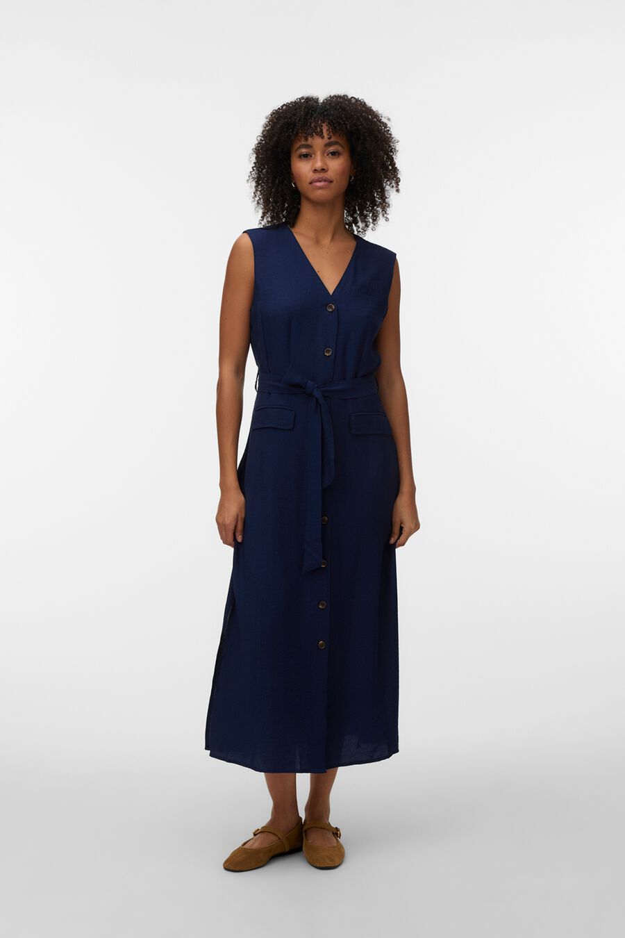 Vestido camisero sin mangas