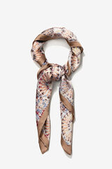 Vilanova Printed satin scarf Brown