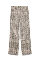 Vero Moda Pantal&oacute;n efecto piel de serpiente Beige