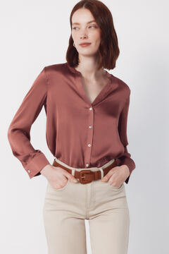 Cortefiel Camisa mao satinada estampada