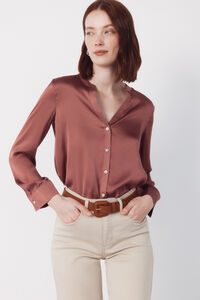 Cortefiel Camisa mao satinada estampada