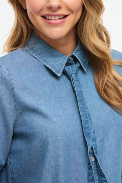 Vila Camisa vaquera con lazada en el cuello