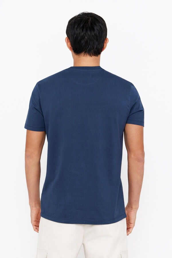 Cortefiel Camiseta basica bolsillo Blue