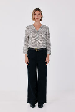 Cortefiel Blusa estampada fluida