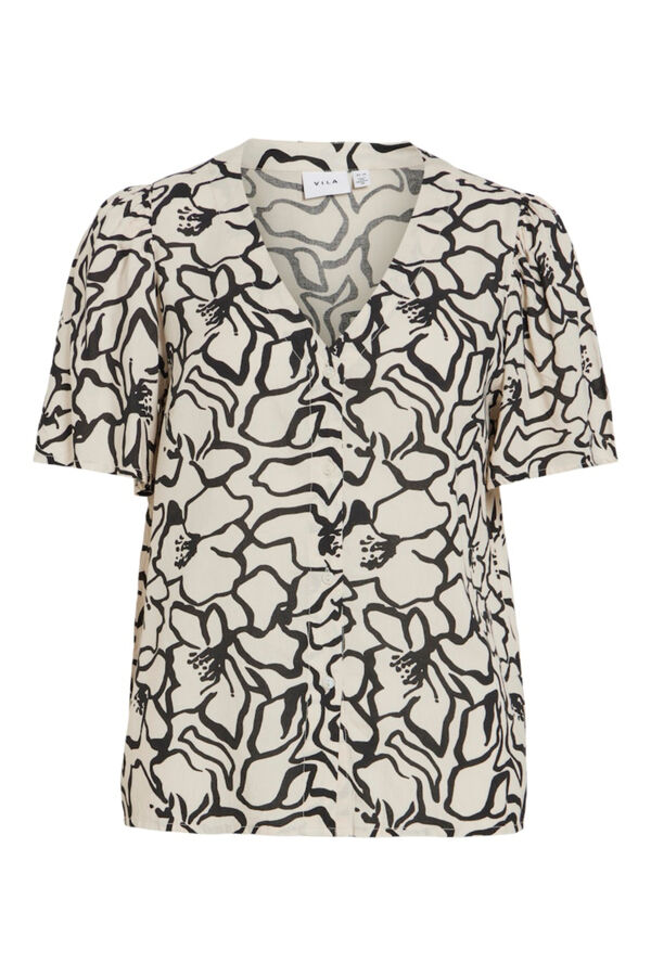 Vila Blusa de manga curta em viscose Tostado