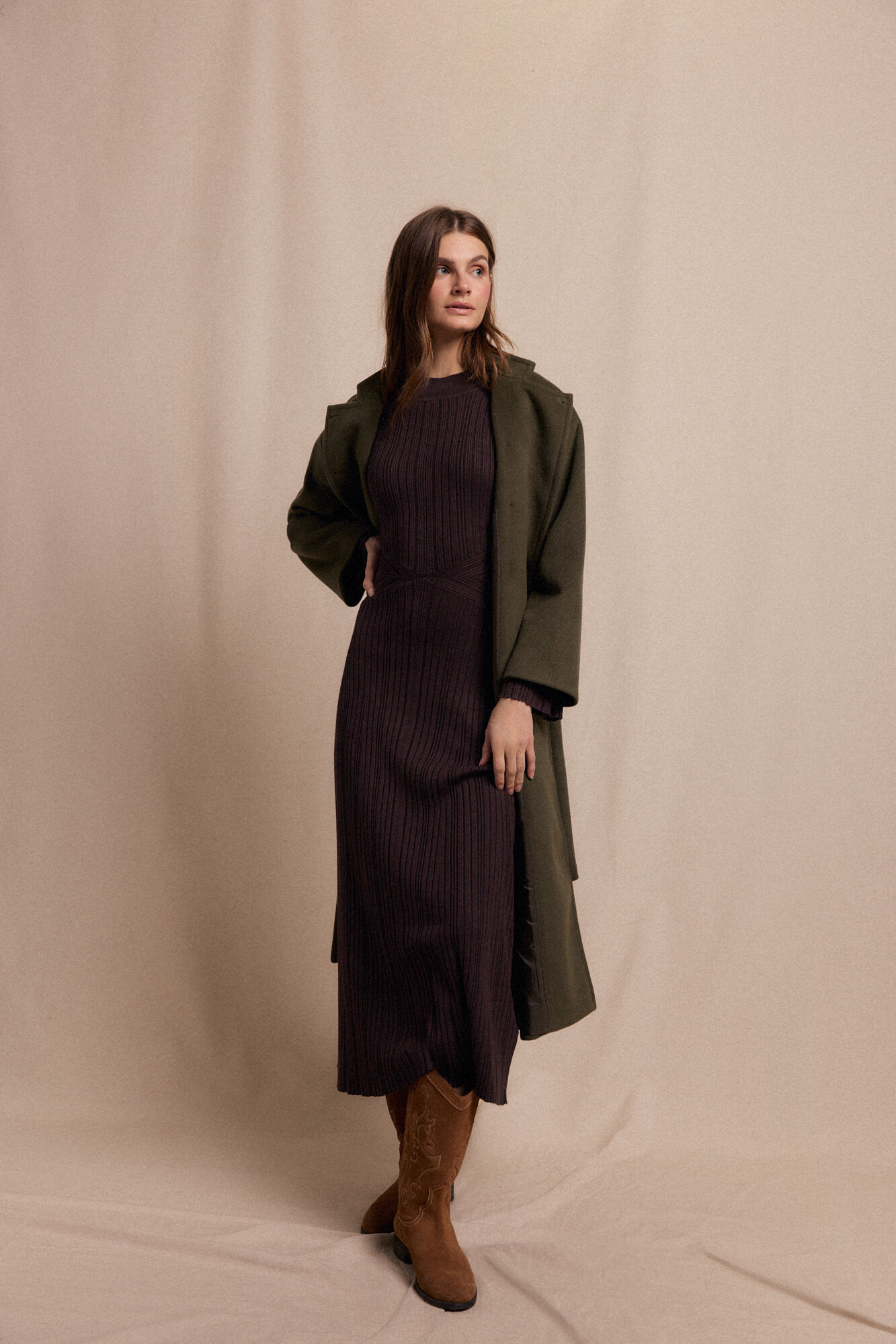 Slowlove Vestido canelado Perkins