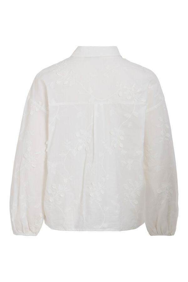 Vila Camisa bordada manga larga Blanco
