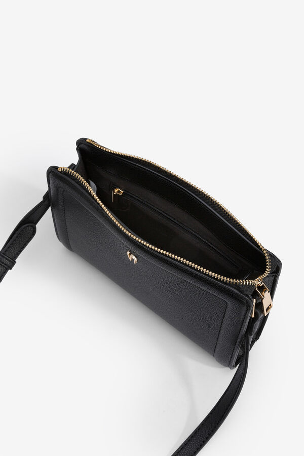 Vilanova Bolsa mala de tiracolo efeito couro metalizado Preto