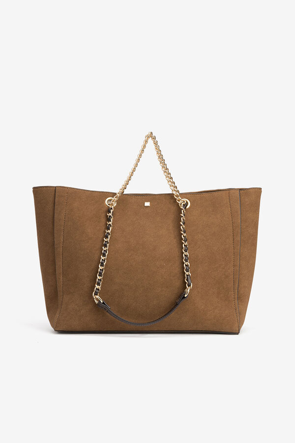 Vilanova Bolso Shopper Efecto Gamuza Brown