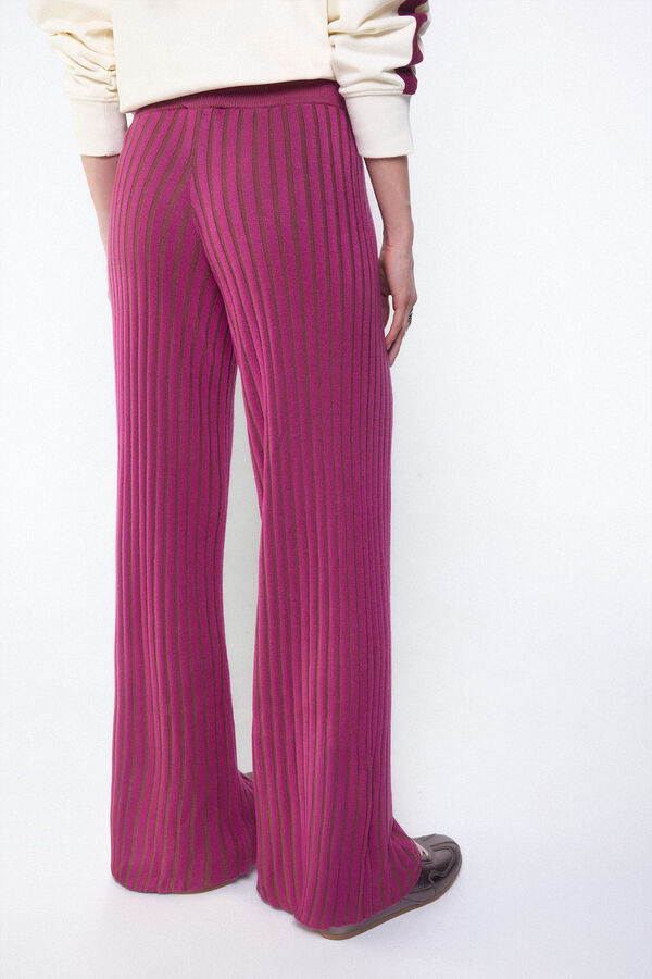 Slowlove Pantal&oacute;n de punto canal&eacute; Fucsia