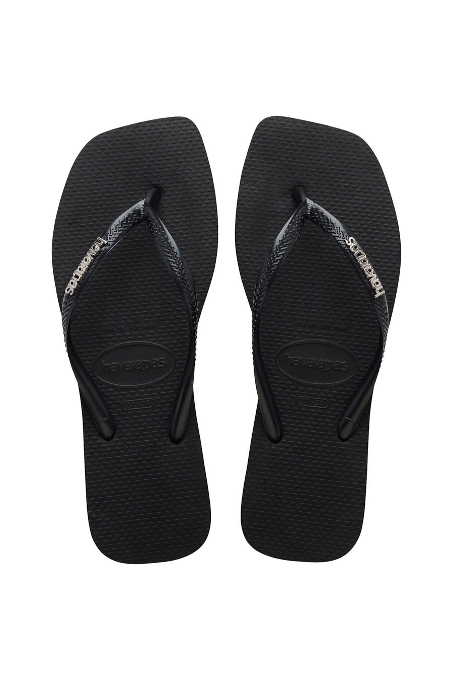 Chanclas Slim Square Logo Metallic