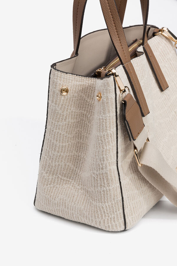 Vilanova Bolso city 3 compartimentos texturizado Marfil