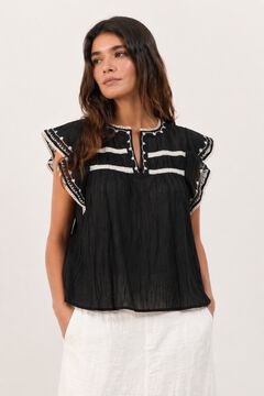 Vila Blusa con bordados de algod&oacute;n org&aacute;nico