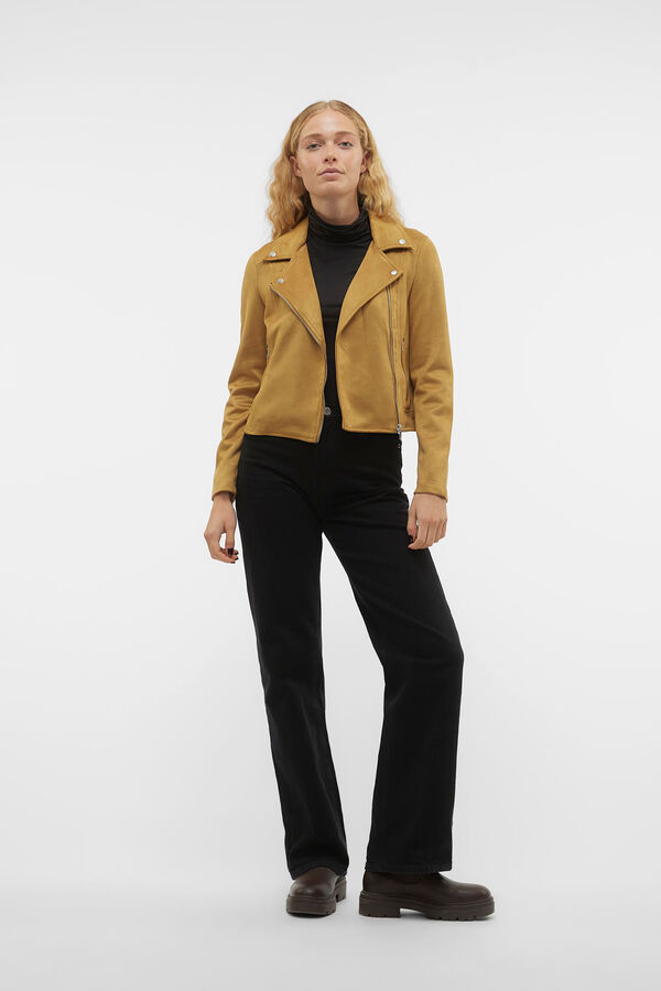 Vero Moda Blusão de camurça com tachas Castanho