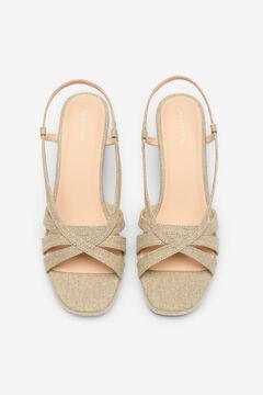 Cortefiel Sand&aacute;lia espadrille com salto plataforma