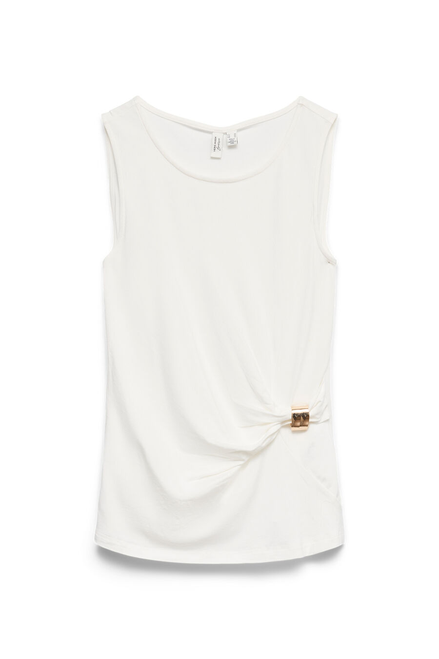 Top sin mangas con detalle dorado